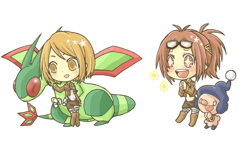 Illustration for article titled If Attack on Titan Characters Were Pokemon Trainers...